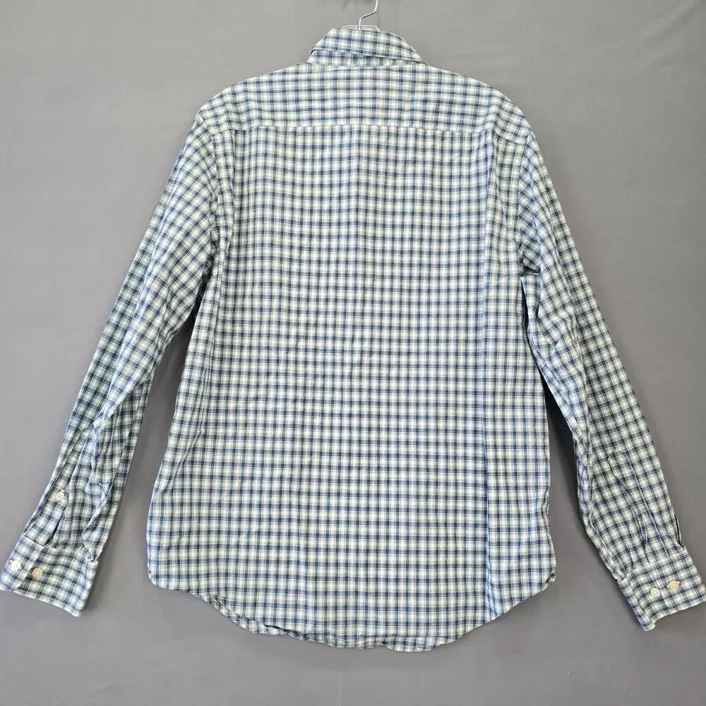 Banana Republic Blue White Plaid Shirt Long Sleeve Button Up Slim Fit Men Size M